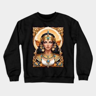 Cleopatra Queen of Egypt retro vintage floral design Crewneck Sweatshirt